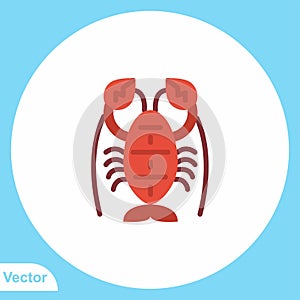 Lobster vector icon sign symbol