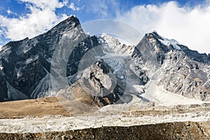 Lobuche from the top of Kongma La pass  Everest 3 high passes trek  Nepal