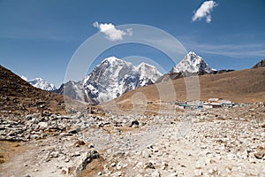 Lobuche village and mt. Lobuche, Sagarmatha National Park, Solu Khumbu, Nepal