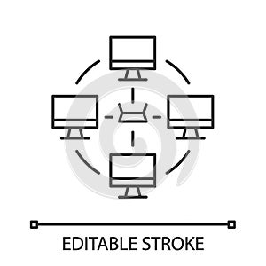 Local area network linear icon