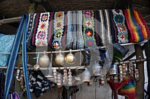 Local art and craft from yak wool in the Villages along Langtang Valley Trek. Nepal