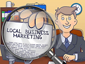 Local Business Marketing through Magnifier. Doodle Style.