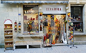 Local ceramic store in Sarlat, France