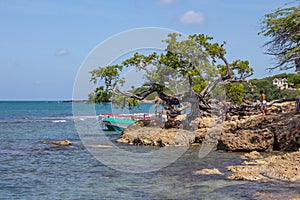 Local children playing on Treasure Beach, jamaica