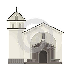 Local Church Building as Ecuador Attribute Vector Illustration