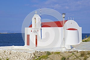 Local church in Mykonos town, Greece