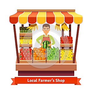 Local farmer produce shop keeper