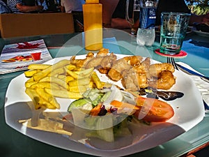 Local food at Punta de Maspalomas near Playa de Ingles, Gran Canaria, Spain