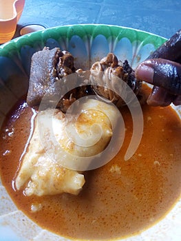 Local Ghanaian dish fufu and the most favorite among the Akan tribes