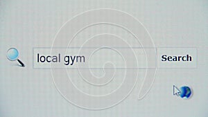 Local gym - browser search query, Internet web page