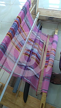 the local handicraft of the Sasak tribe namely sesekan weaving the original craft of the village of Pringgasela East Lombok