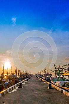 Local harbour in Jepara Indonesia