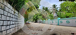 Local island on road with island bag