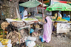 Local market life in an early morning