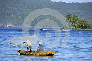 Local men fishing near Las Galeras, Samana peninsula