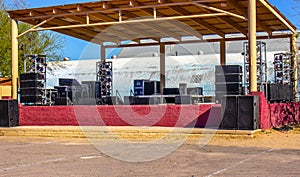 Local Outdoor Stage With Electrical Equipment