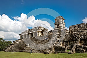 Local people enjoying a beautiful day in the ruins of Palenque in Mexico