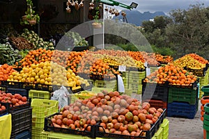 Local products on market in Cyprus