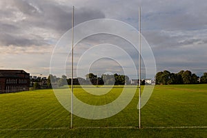 The local rugby pitch at sunrise