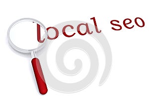 Local seo with magnifying glass photo