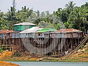 local settlement at Kaptai Lake, Rangamati, Bangladesh