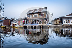 Local shop on the shore of Dal Lake, Srinagar, Kashmir, India