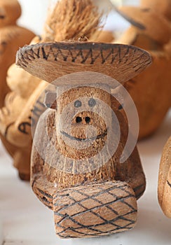 Local Souvenirs made from coconut in Punta Cana, Dominican Republic