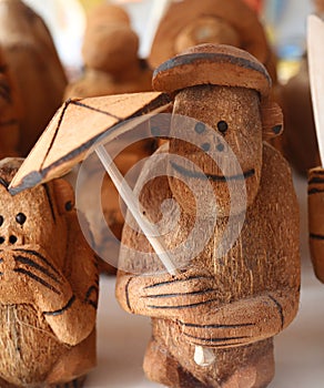 Local Souvenirs made from coconut in Punta Cana, Dominican Republic