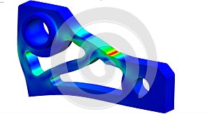 Local stresses of a finite element analysis of a mechanical machine part- 3d illustration photo