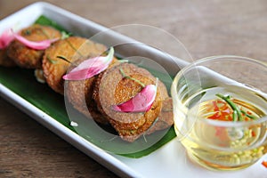 Local thai food Fried Fish paste balls