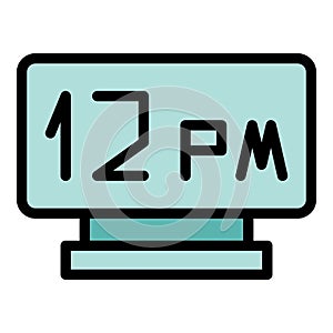 Local time icon vector flat