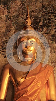 Smiles Golden Buddha Art And Sculpture Of Thai photo