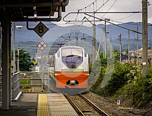 A local train coming to railway station