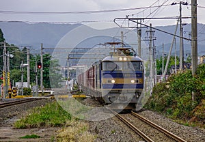 A local train coming to railway station