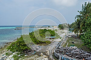 Local tropical island beach view