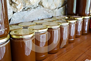 Local Turkish honey and honey jars