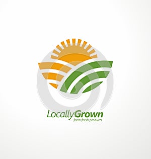 Locally grown farm fresh product simple logo design idea