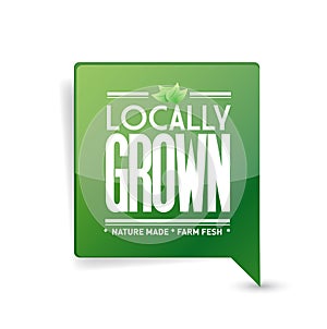 Locally grown food sign illustration design