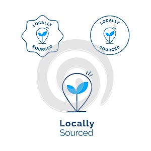 Locally Sourced Icon Badge. Promote the value of locally sourced products with this emblematic icon badge. It embodies community