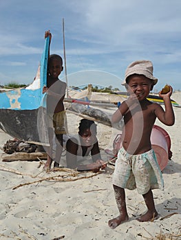Locals from a Fishing village in Madagascar