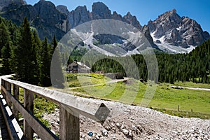 Located at 1,980 meters above sea level, the Passo Rolle pass connects San Martino di Castrozza with the other Dolomite valleys