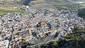 aerial view of the beautiful white village of Espera in the province of CÃ¡diz, Andalusia. photo