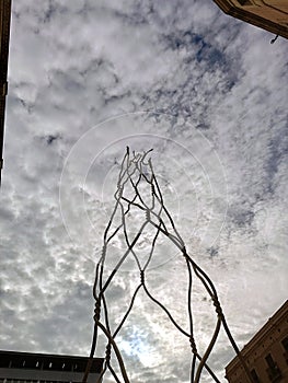 Antoni Llena Tribute to Castellers, square Sant Miquel, Barcelona, Spain. photo