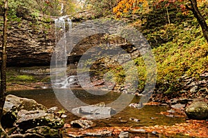 Closeup of Waterfall at Cloudland Canyon State Park, Georgia, USA