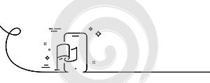 Location app line icon. Goal destination sign. Continuous line with curl. Vector
