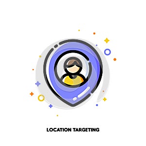 Location-based marketing concept of finding local businesses