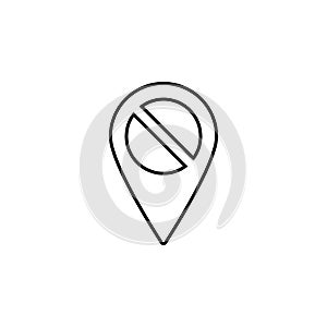 Location, check icon. Simple thin line, outline vector of location icons for ui and ux, website or mobile application