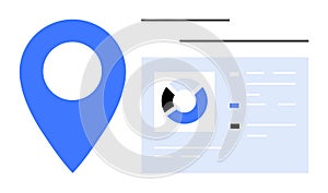 Location Data Concept with Map Pin and Analytics Dashboard Interface