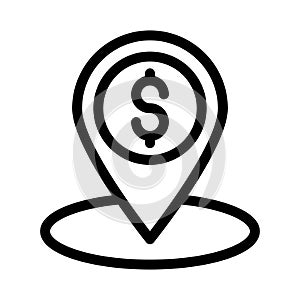 Location dollarvector thin line i con