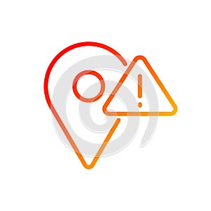 Location error pixel perfect gradient linear vector icon